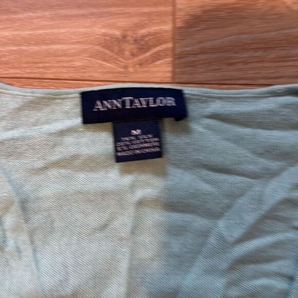 Ann Taylor Silk Turquoise Tie Top Size Medium - Picture 2 of 8